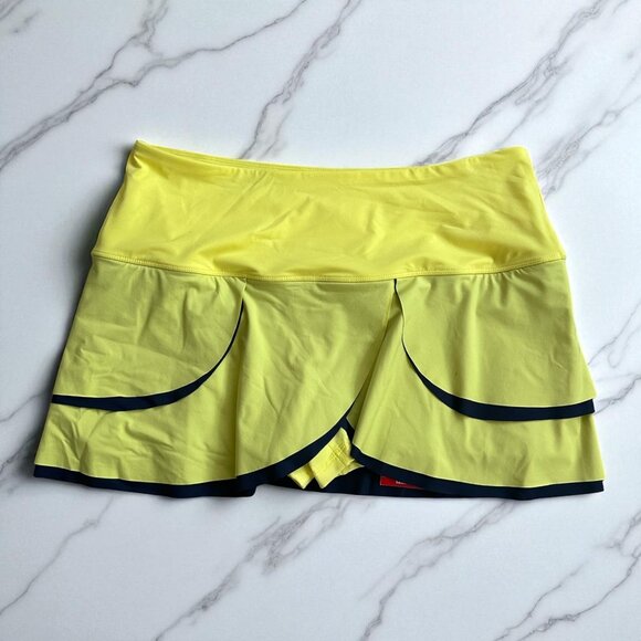FILA Alley Yellow Scallop Tennis Pickleball Skort Size Large NEW NWT - Picture 1 of 8
